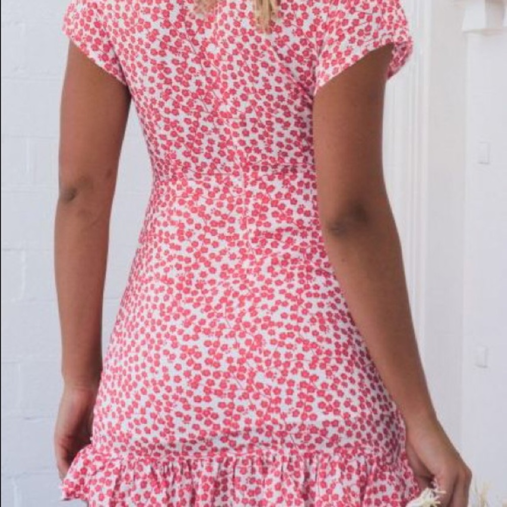 RESTOCK 💋RED FLORAL💋V neck summer short - Dress - Picture 4 of 8